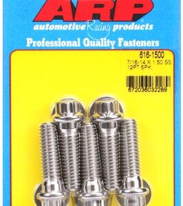 "7/16"" 14 x 1.500 12pt ss bolts" (5pcs)