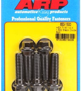 "7/16"" 14 x 1.500 hex black oxide bolts" (5pcs)