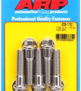 "7/16"" 14 x 1.750 hex ss bolts" (5pcs)