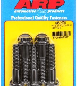 "7/16"" 14 x 2.000 12pt 1/2 wrenching black oxide bolts"5pcs