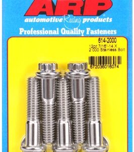 "7/16"" 14 x 2.000 12pt 1/2 wrenching ss bolts" (5pcs)