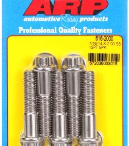 "7/16"" 14 x 2.000 12pt ss bolts" (5pcs)