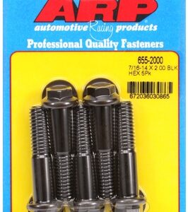 "7/16"" 14 x 2.000 hex 1/2 wrenching black oxide bolts" 5pcs