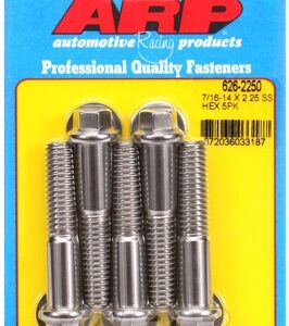 "7/16"" 14 x 2.250 hex ss bolts" (5pcs)