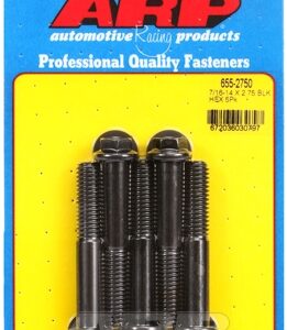 "7/16"" 14 x 2.750 hex 1/2 wrenching black oxide bolts" 5pcs