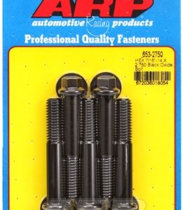 "7/16"" 14 x 2.750 hex black oxide bolts" (5pcs)