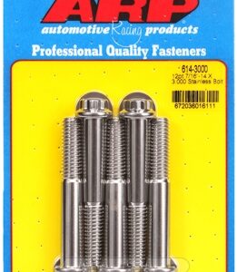 "7/16"" 14 x 3.000 12pt 1/2 wrenching ss bolts" (5pcs)