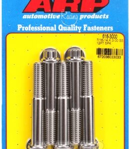 "7/16"" 14 x 3.000 12pt ss bolts" (5pcs)