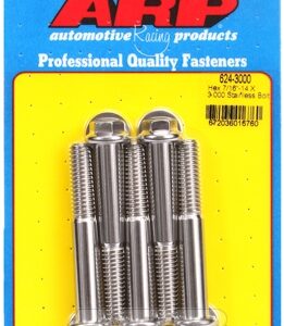 "7/16"" 14 x 3.000 hex 1/2 wrenching ss bolts" (5pcs)