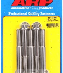 "7/16"" 14 x 3.250 12pt 1/2 wrenching ss bolts" (5pcs)