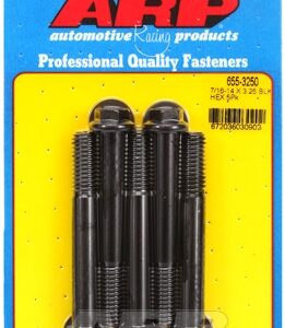 "7/16"" 14 x 3.250 hex 1/2 wrenching black oxide bolts" 5pcs