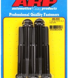 "7/16"" 14 x 3.500 hex 1/2 wrenching black oxide bolts" 5pcs