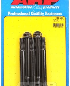 "7/16"" 14 x 4.250 hex 1/2 wrenching black oxide bolts" 5pcs