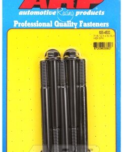 "7/16"" 14 x 4.500 hex 1/2 wrenching black oxide bolts" 5pcs