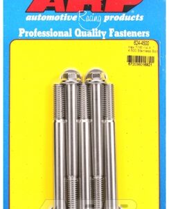 "7/16"" 14 x 4.500 hex 1/2 wrenching ss bolts" (5pcs)