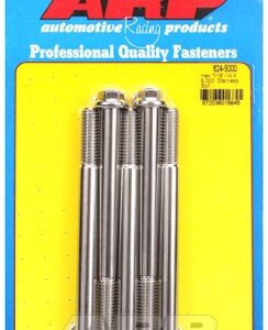 "7/16"" 14 x 5.000 hex 1/2 wrenching ss bolts" (5pcs)