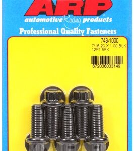 "7/16"" 20 x 1.000 12pt black oxide bolts" (5pcs)