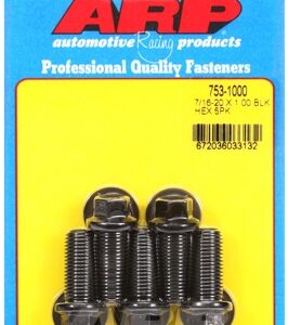 "7/16"" 20 x 1.000 hex black oxide bolts" (5pcs)