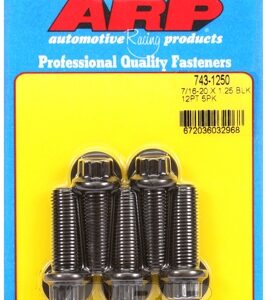 "7/16"" 20 x 1.250 12pt black oxide bolts" (5pcs)