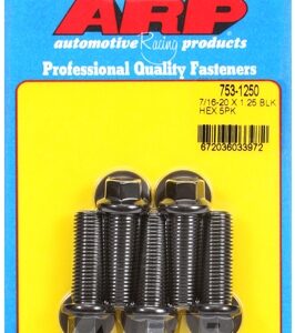 "7/16"" 20 x 1.250 hex black oxide bolts" (5pcs)