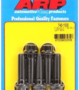 "7/16"" 20 x 1.500 12pt black oxide bolts" (5pcs)