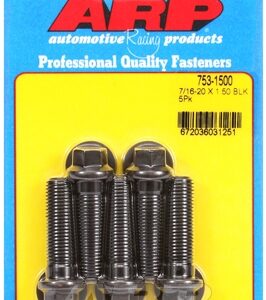 "7/16"" 20 x 1.500 hex black oxide bolts" (5pcs)