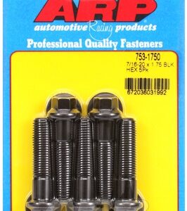 "7/16"" 20 x 1.750 hex black oxide bolts" (5pcs)
