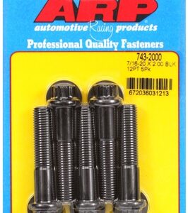 "7/16"" 20 x 2.000 12pt black oxide bolts" (5pcs)