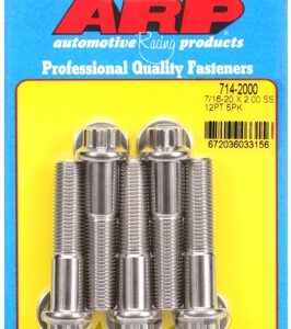 "7/16"" 20 x 2.000 12pt ss bolts" (5pcs)