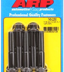 "7/16"" 20 x 2.250 12pt black oxide bolts" (5pcs)