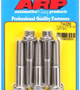 "7/16"" 20 x 2.250 12pt ss bolts" (5pcs)