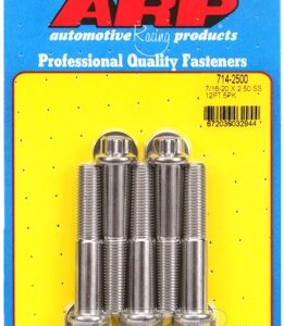 "7/16"" 20 x 2.500 12pt ss bolts" (5pcs)