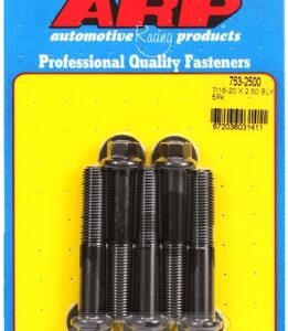 "7/16"" 20 x 2.500 hex black oxide bolts" (5pcs)