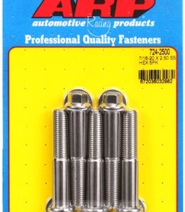 "7/16"" 20 x 2.500 hex ss bolts" (5pcs)