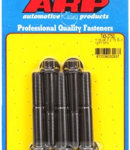 "7/16"" 20 x 2.750 12pt black oxide bolts" (5pcs)