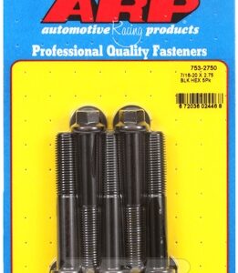 "7/16"" 20 x 2.750 hex black oxide bolts" (5pcs)