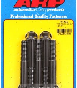 "7/16"" 20 x 3.000 hex black oxide bolts" (5pcs)