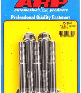 "7/16"" 20 x 3.000 hex ss bolts" (5pcs)