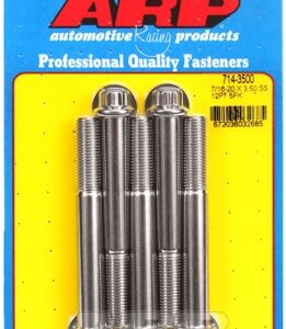 "7/16"" 20 x 3.500 12pt ss bolts" (5pcs)