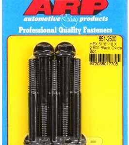 arp "5/16"" 18 x 2.500 hex black oxide bolts (5pcs)