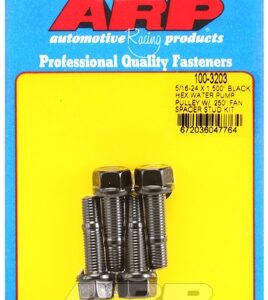 arp 5/16 24x1.500 black hex wp pulley w/.250" fan spcr stud