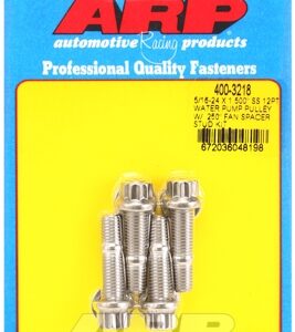 arp 5/16 24x1.500 ss 12pt wp pulley w/ .250" fan spcr stud