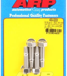 arp 5/16 24x1.500 ss hex wp pulley w/ .250" fan spcr stud
