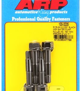 arp 5/16 24x2.000 black hex wp pulley w/.750" fan spcr stud