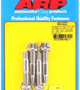 arp 5/16 24x2.000 ss 12pt wp pulley w/ .750" fan spcr stud