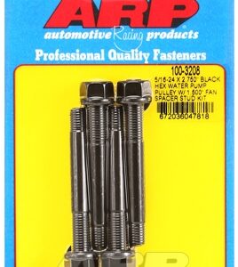 arp 5/16 24x2.750 black hex wp pulley w/1.500" fan spcr stud