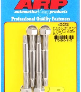 arp 5/16 24x2.750 ss hex wp pulley w/ 1.500" fan spcr stud