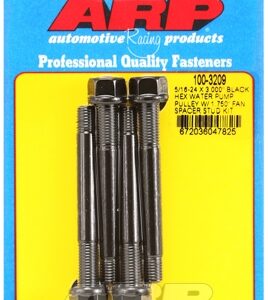 arp 5/16 24x3.000 black hex wp pulley w/1.750" fan spcr stud