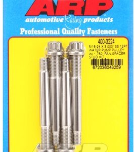 arp 5/16 24x3.000 ss 12pt wp pulley w/ 1.750" fan spcr stud