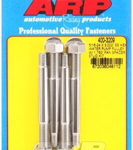 arp 5/16 24x3.000 ss hex wp pulley w/ 1.750" fan spcr stud
